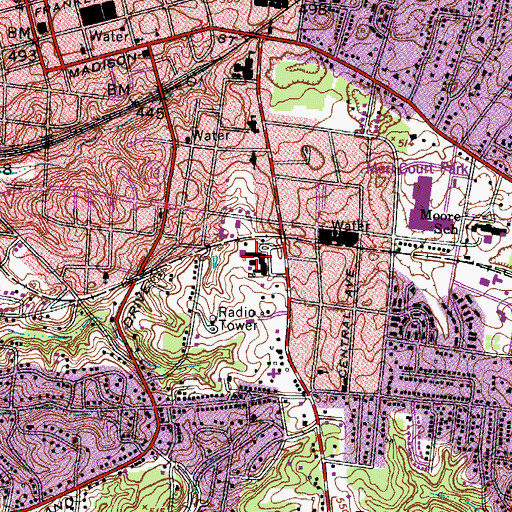 Topographic Map of Smith Elementary School, TN