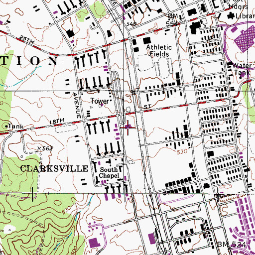 Topographic Map of Taylor Dental Clinic, TN