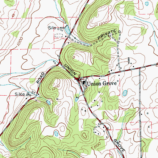 Topographic Map of Union Grove Baptist Church, TN