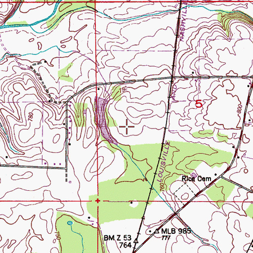 Topographic Map of Jimmy Johnston Lake Dam, AL
