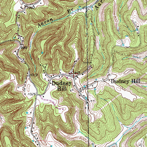 Topographic Map of Dudneys Hill School (historical), TN