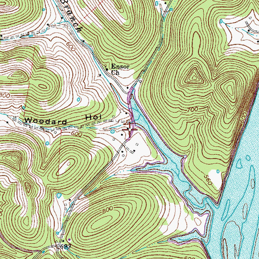 Topographic Map of Funns Branch School (historical), TN