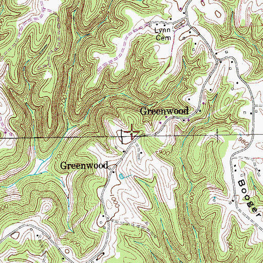 Topographic Map of Greenwood School (historical), TN