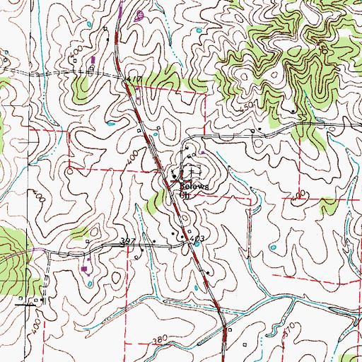Topographic Map of Mount Zion Church of Christ (historical), TN