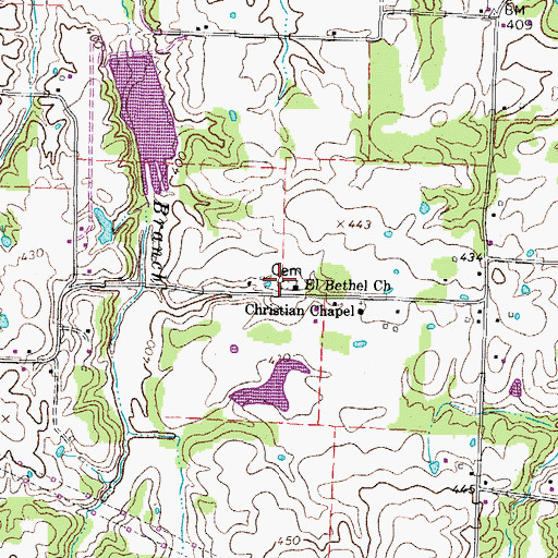 Topographic Map of El Bethel Cemetery, TN