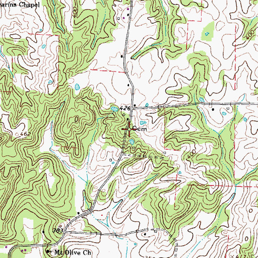 Topographic Map of Higgs Cemetery, TN