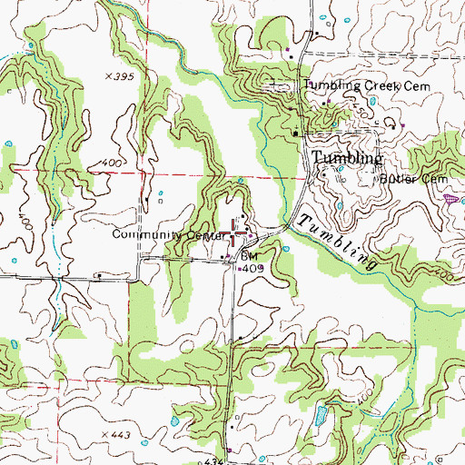 Topographic Map of Tumbling School (historical), TN