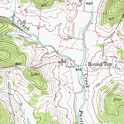 Topographic Map of Round Top School (historical), TN