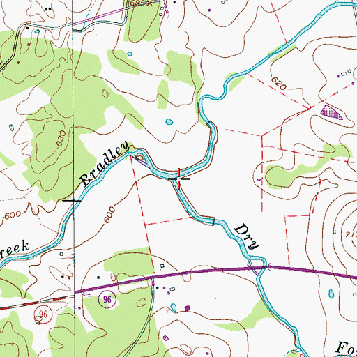 Topographic Map of Bradley Mill (historical), TN