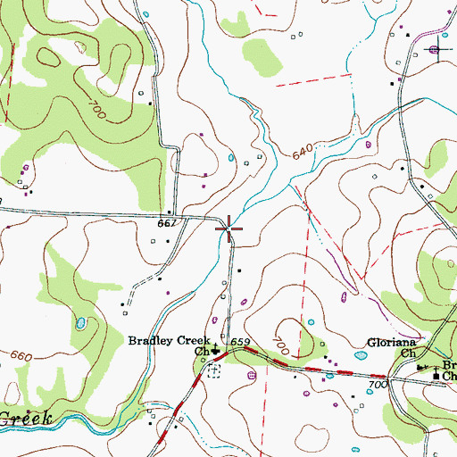 Topographic Map of McPeaks Mill (historical), TN