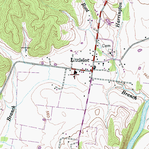 Topographic Map of Little Lot School (historical), TN