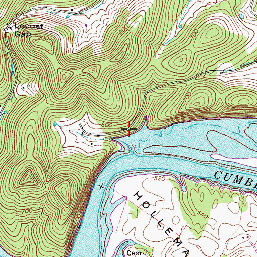 Topographic Map of Salt Lick Creek Recreation Area, TN