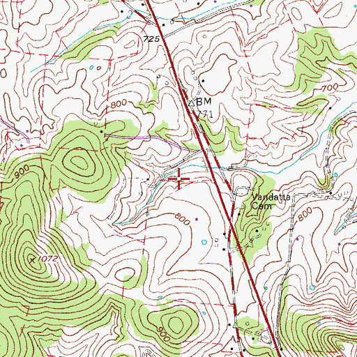 Topographic Map of District 1 (historical), TN