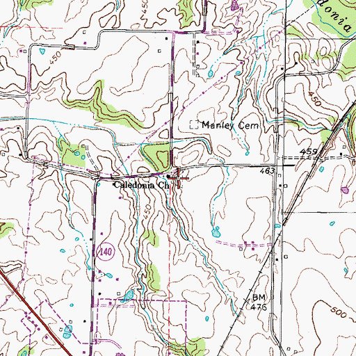 Topographic Map of Caldenoia Cemetery, TN