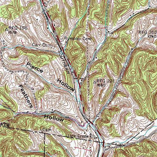 Topographic Map of Harry Hollow, TN