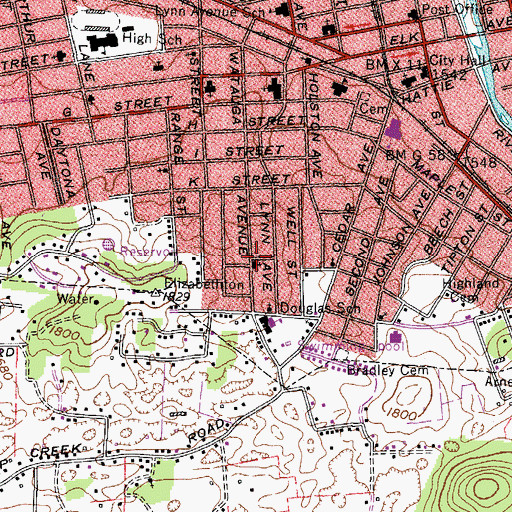 Topographic Map of Phillipi Baptist Church, TN