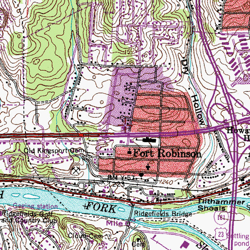 Topographic Map of Old Kingsport Presbyterian Church, TN