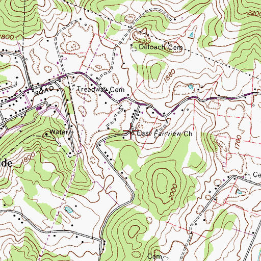 Topographic Map of East Fairview Church, TN