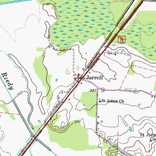Topographic Map of Jarrell, TN