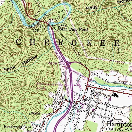 Topographic Map of Laurel Fork, TN