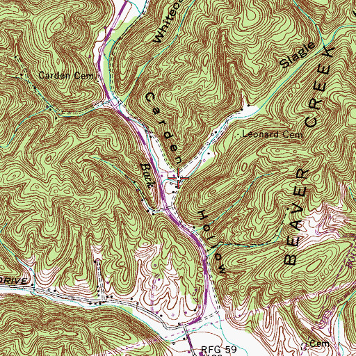 Topographic Map of Slagle Hollow, TN
