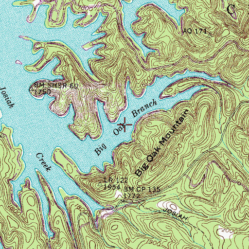 Topographic Map of South Holston Lake, TN