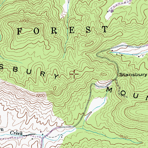 Topographic Map of Stansbury Mountain, TN