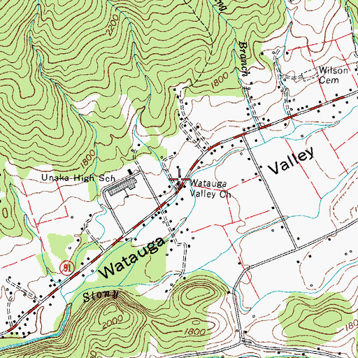 Topographic Map of Watauga Valley Church, TN