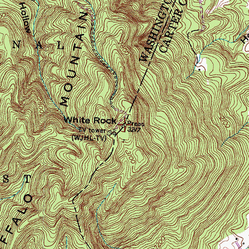 Topographic Map of White Rock, TN