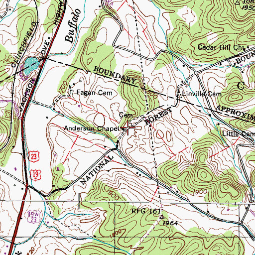 Topographic Map of Anderson Chapel, TN