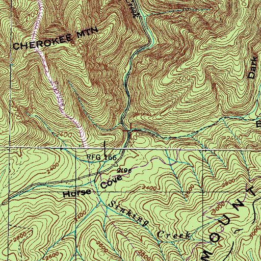 Topographic Map of Basil Hollow, TN