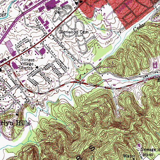 Topographic Map of Beeler Branch, TN