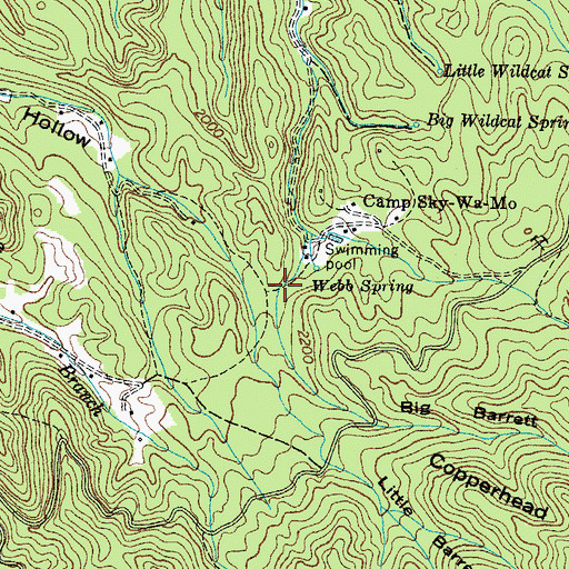Topographic Map of Big Barrett Hollow, TN