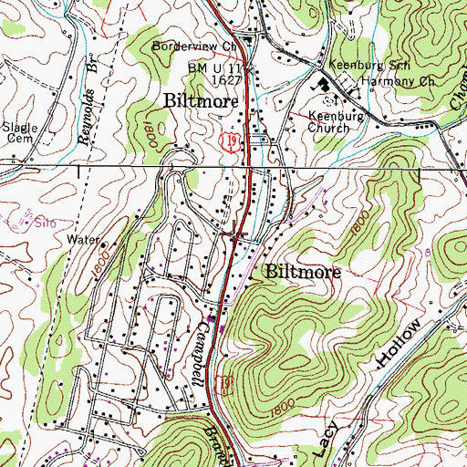Topographic Map of Biltmore, TN
