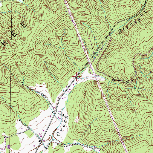 Topographic Map of Briar Creek, TN