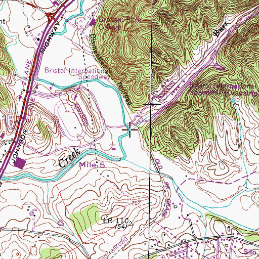 Topographic Map of Burr Branch, TN