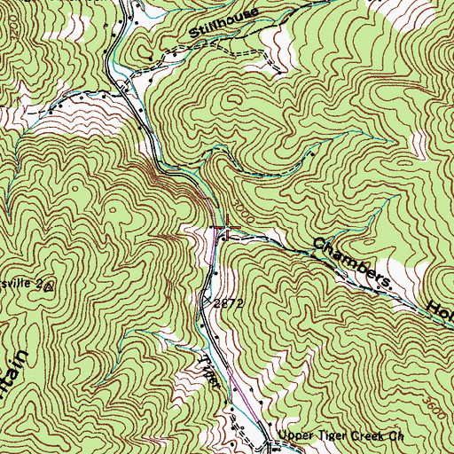 Topographic Map of Chambers Hollow, TN