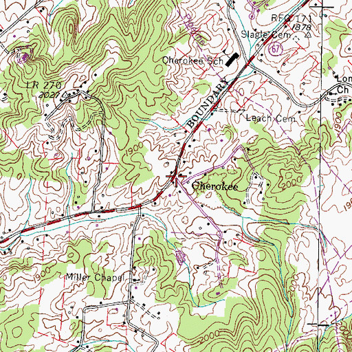 Topographic Map of Cherokee, TN