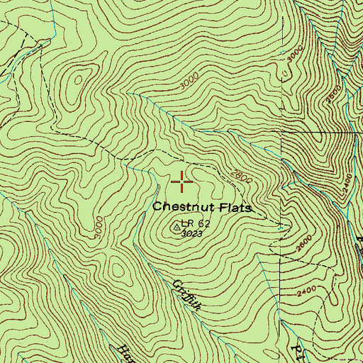 Topographic Map of Chestnut Flats, TN