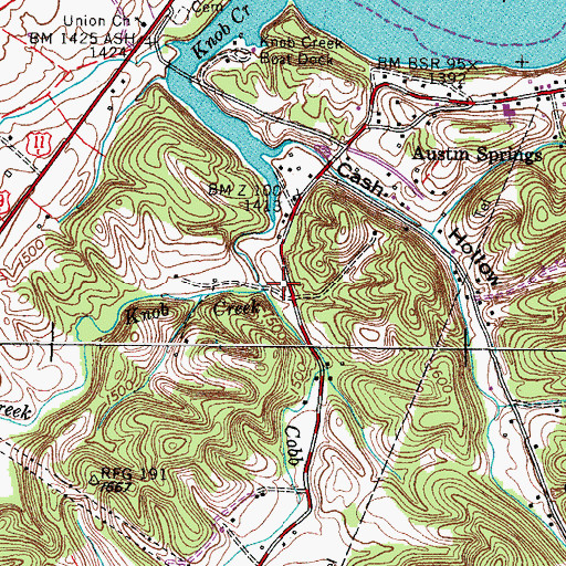 Topographic Map of Cobb Creek, TN
