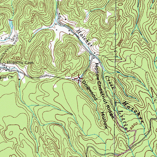 Topographic Map of Dogwood Hollow, TN
