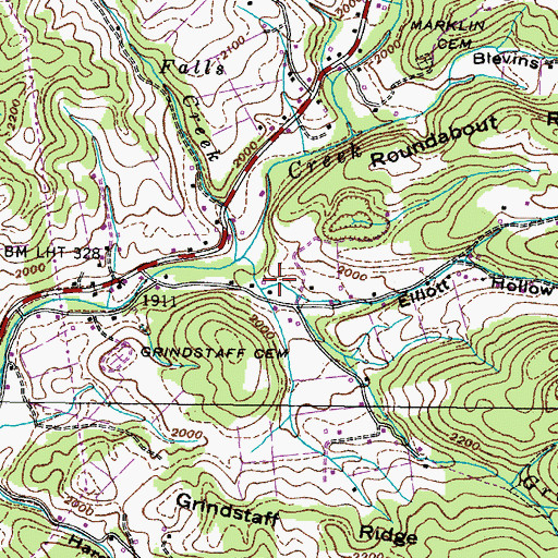 Topographic Map of Elliott Hollow, TN