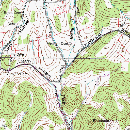 Topographic Map of Ellis Branch, TN