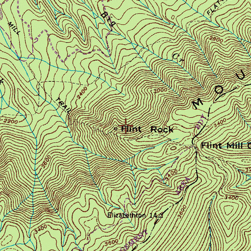 Topographic Map of Flint Rock, TN