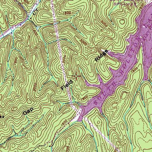 Topographic Map of Gap Field Ridge, TN
