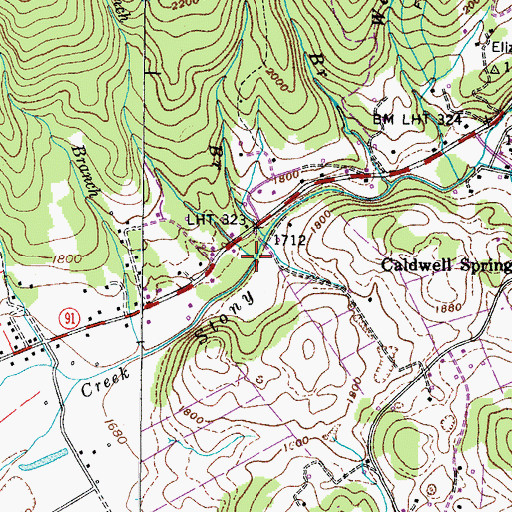 Topographic Map of Griffith Branch, TN