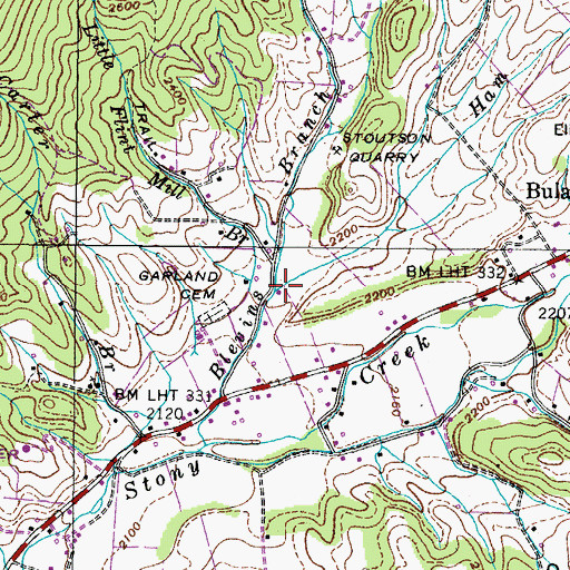 Topographic Map of Ham Branch, TN