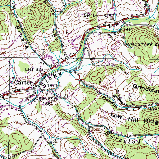 Topographic Map of Hardin Hollow, TN