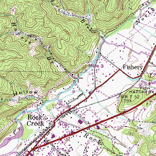 Topographic Map of Harris Branch, TN