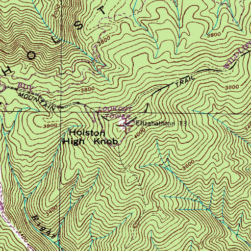 Topographic Map of Holston High Knob, TN